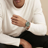 Lacoste Neoheritage Green Dial Silver Steel Strap Watch for Men - 2011255