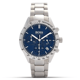 Hugo Boss Talent Chronograph Blue Dial Silver Steel Strap Watch for Men - 1513582