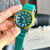 Fossil GMT Green Dial Blue Silicon Strap Watch for Men - FS5992