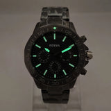Fossil Bannon Black Dial Gray Steel Strap Watch for Men - BQ2705