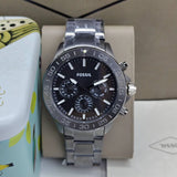 Fossil Bannon Black Dial Gray Steel Strap Watch for Men - BQ2705
