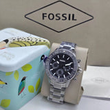 Fossil Bannon Black Dial Gray Steel Strap Watch for Men - BQ2705