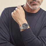 Emporio Armani Diver Chronograph Black Dial Silver Steel Strap Watch For Men - AR11360