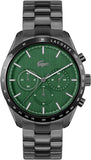 Lacoste Boston Green Dial Black Steel Strap Watch for Men - 2011270