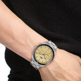 Lacoste Boston Beige Dial Silver Steel Strap Watch for Men - 2011271