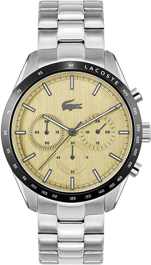Lacoste Boston Beige Dial Silver Steel Strap Watch for Men - 2011271
