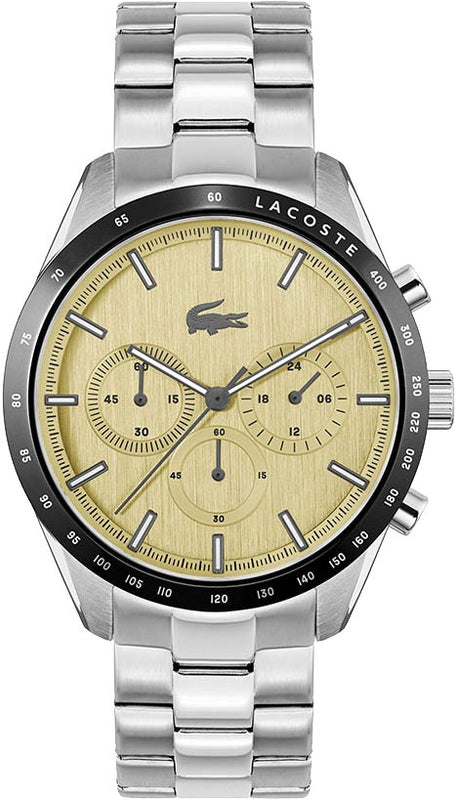 Lacoste Boston Beige Dial Silver Steel Strap Watch for Men - 2011271