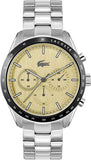 Lacoste Boston Beige Dial Silver Steel Strap Watch for Men - 2011271