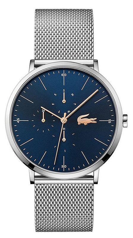 Lacoste Moon Blue Dial Silver Steel Strap Watch for Men - 2011024