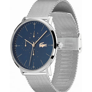 Lacoste Moon Blue Dial Silver Steel Strap Watch for Men - 2011024