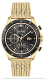 Lacoste Neoheritage Black  Dial Gold Steel Strap Watch for Men - 2011254