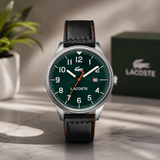 Lacoste Continental Green Dial 2 Tone Leather Strap Watch for Men - 2011019