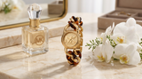 Michael Kors Petite Lock Gold Dial Two Tone Metal Chain Strap Watch for Women  - MKO1149