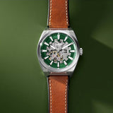 Fossil Everett Green Dial Brown Leather Strap Watch for Men - ME3261