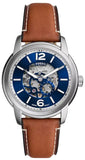 Fossil Heritage Blue Dial Brown Leather Strap Watch for Men - ME3263