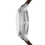 Fossil Heritage White Dial Brwon Leather Strap Watch for Men - ME3264
