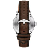 Fossil Heritage White Dial Brwon Leather Strap Watch for Men - ME3264