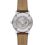 Fossil Heritage White Dial Brwon Leather Strap Watch for Men - ME3264