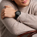 Fossil Townsman Clear Dial Black Steel Strap Watch for Men - ME3269