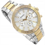 Fossil Bannon White Dial Two Tone Steel Strap Watch for Men - BQ2707