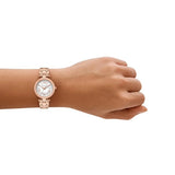 Michael Kors Laney Silver Dial Rose Gold Steel Strap Watch for Women - MK4893