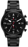 Michael Kors Panorama Black Dial Black Steel Strap Watch for Men - MK9198