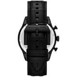 Michael Kors Panorama Black Dail Black Leather Strap Watch for Men - MK9201