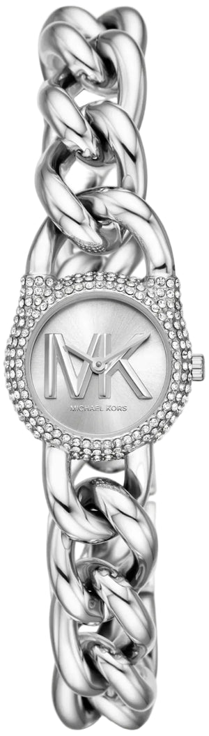Michael Kors Petite Silver Dial Silver Chain-Link Strap Watch for Women - MKO1068