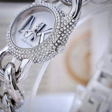 Michael Kors Petite Silver Dial Silver Chain-Link Strap Watch for Women - MKO1068