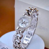 Michael Kors Petite Silver Dial Silver Chain-Link Strap Watch for Women - MKO1068