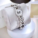 Michael Kors Petite Silver Dial Silver Chain-Link Strap Watch for Women - MKO1068