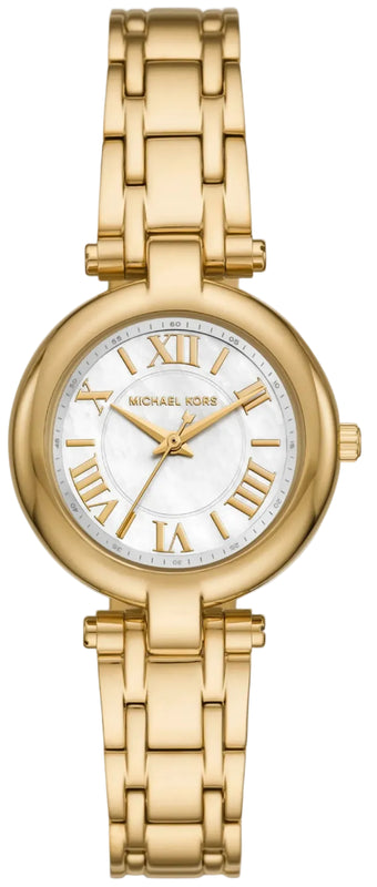 Michael Kors Laney Silver Dial Gold Steel Strap Watch for Women - MKO1083