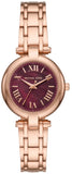 Michael Kors Laney Purple Dial Rose Gold Steel Strap Watch for Women - MKO1084