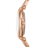 Michael Kors Laney Purple Dial Rose Gold Steel Strap Watch for Women - MKO1084