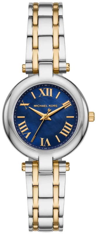 Michael Kors Laney Blue Dial Two Tone Steel Strap Watch for Women - MKO1085