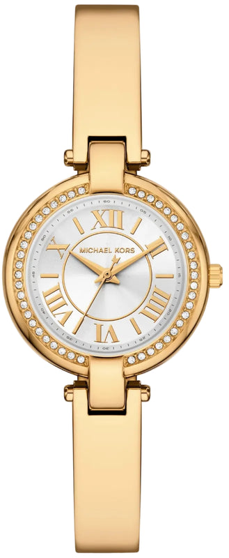 Michael Kors Laney Silver Dial Gold Steel Strap Watch for Women - MKO1110