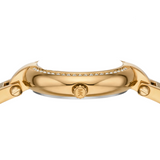 Michael Kors Laney Silver Dial Gold Steel Strap Watch for Women - MKO1110