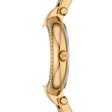 Michael Kors Laney Silver Dial Gold Steel Strap Watch for Women - MKO1110