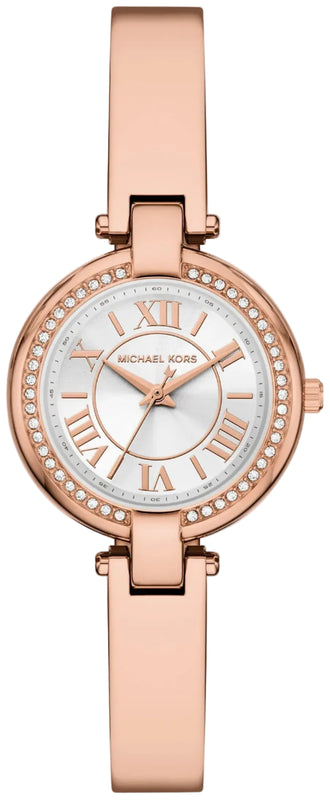 Michael Kors Laney Silver Dial Rose Gold Steel Strap Watch for Women - MKO1111