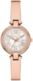 Michael Kors Laney Silver Dial Rose Gold Steel Strap Watch for Women - MKO1111