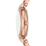 Michael Kors Laney Silver Dial Rose Gold Steel Strap Watch for Women - MKO1111