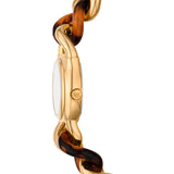 Michael Kors Petite Lock Gold Dial Two Tone Metal Chain Strap Watch for Women  - MKO1149