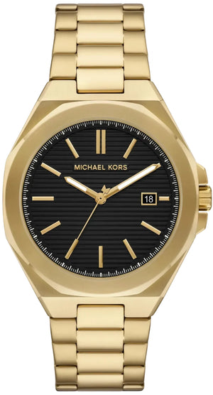 Michael Kors Callum Black Dial Gold Steel Strap Watch for Men - MKO1179
