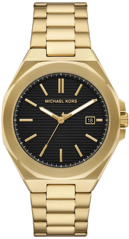 Michael Kors Callum Black Dial Gold Steel Strap Watch for Men - MKO1179