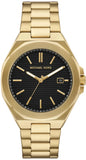 Michael Kors Callum Black Dial Gold Steel Strap Watch for Men - MKO1179