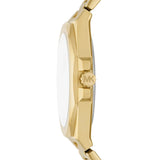Michael Kors Callum Black Dial Gold Steel Strap Watch for Men - MKO1179