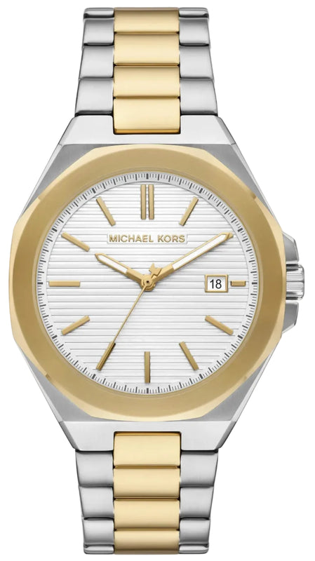Michael Kors Callum White Dial Two Tone Steel Strap Watch for Men - MKO1181