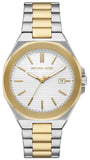 Michael Kors Callum White Dial Two Tone Steel Strap Watch for Men - MKO1181
