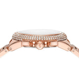 Michael Kors Camille Chronograph White Dial Rose Gold Steel Strap Watch For Women - MK6995