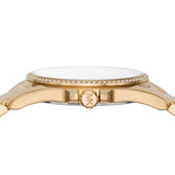 Michael Kors Whitney Three-Hand White Dial Gold Steel Strap Watch For Women - MK6693
